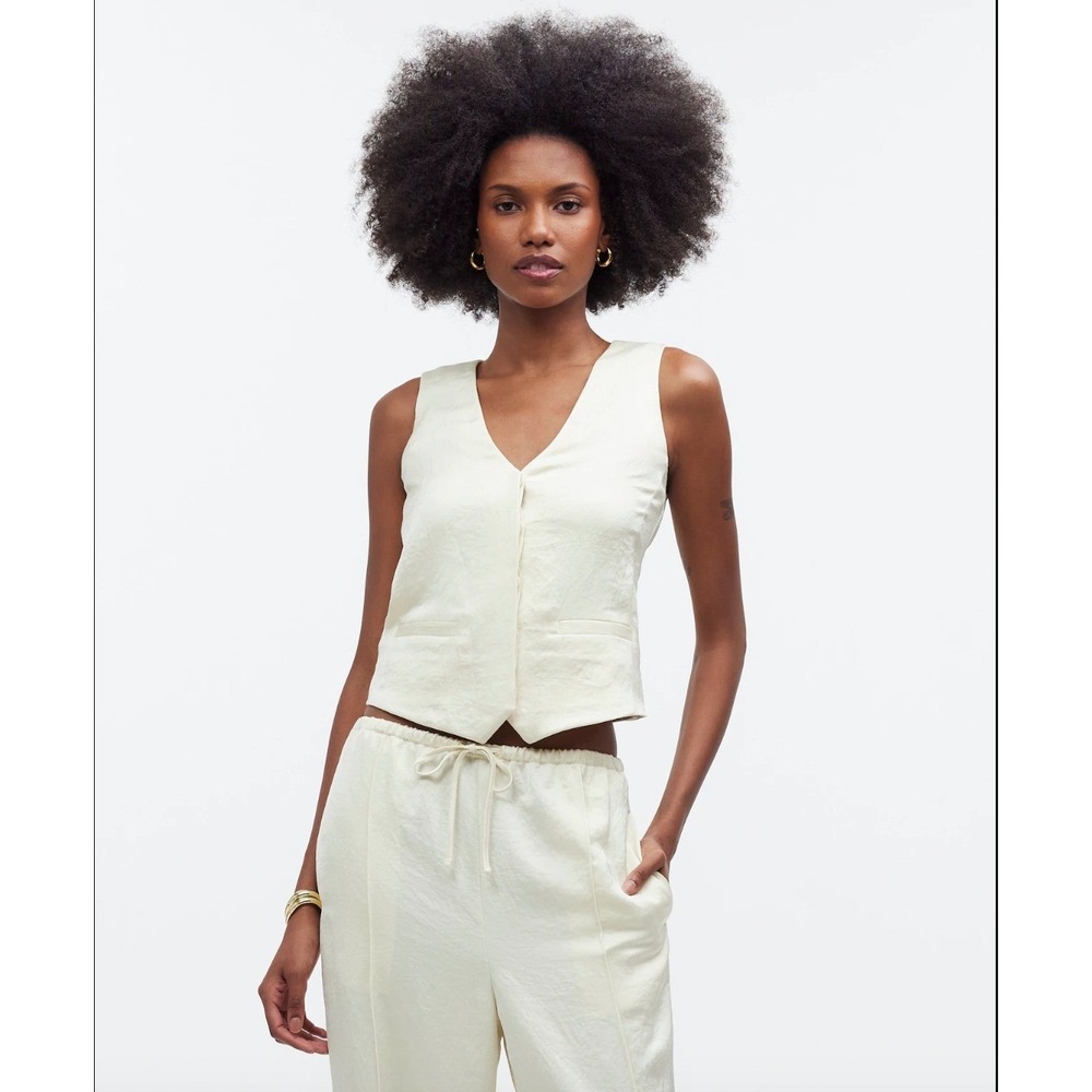 Madewell Cream Sleeveless V-Neck Vest